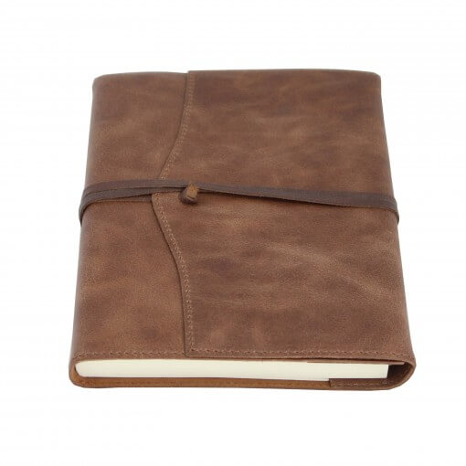 Leren notitieboek navulbaar Amalfi chocolate