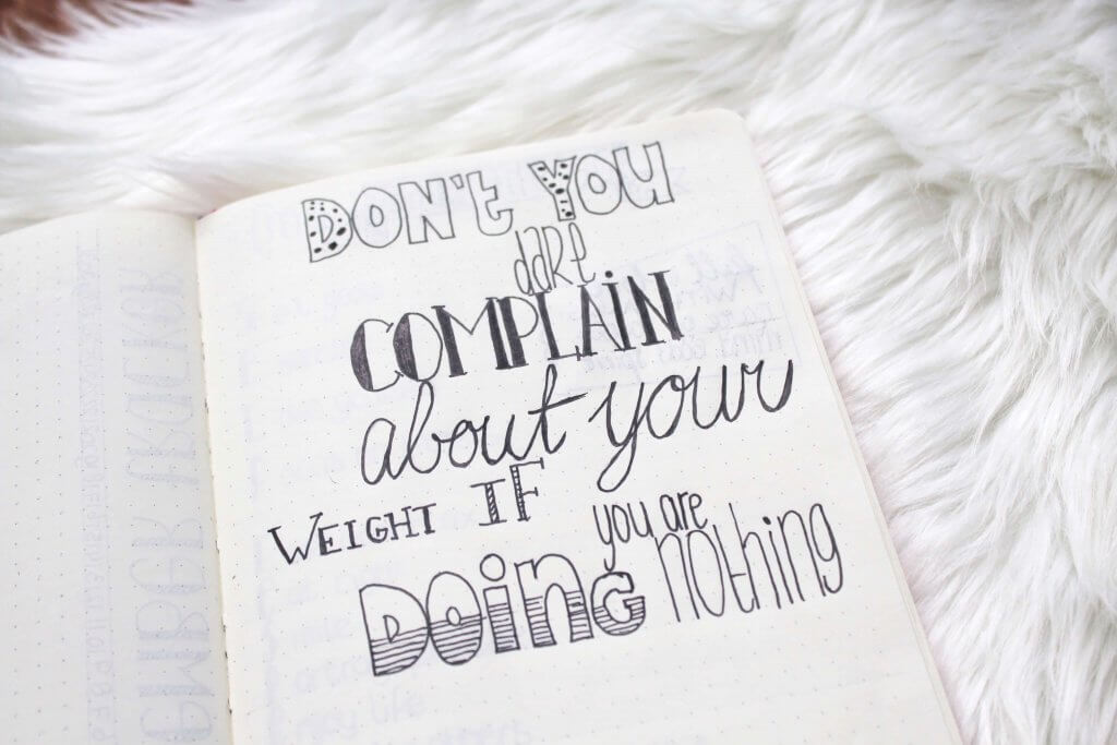 letters met mooie krullen bullet journal