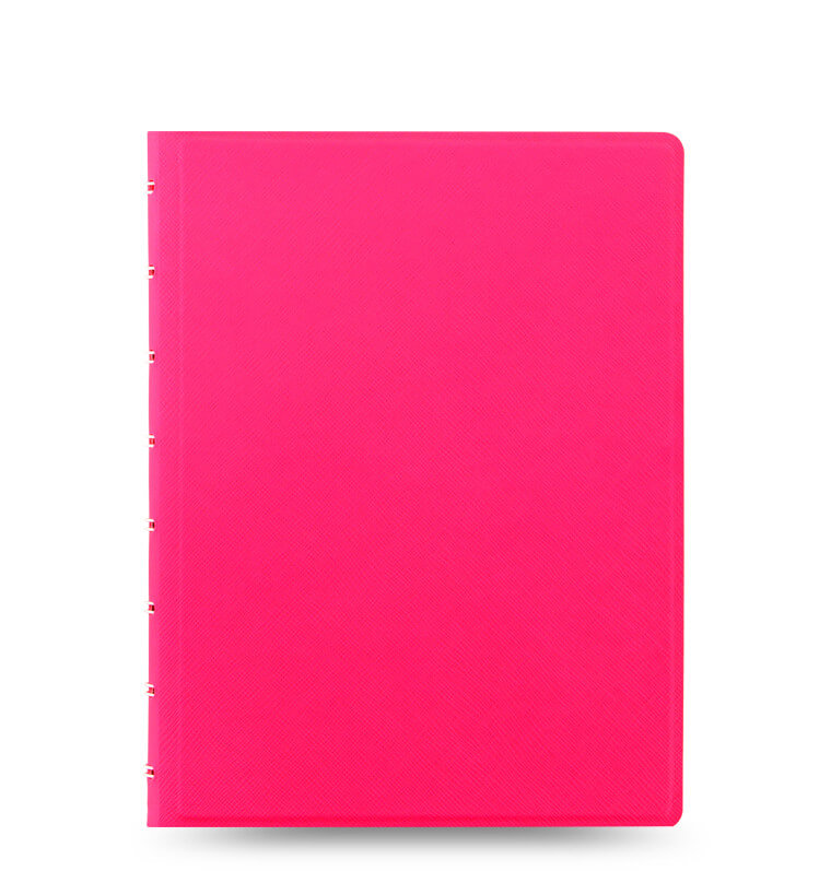 uitstulping gevogelte verticaal Filofax notitieboek Saffiano fluor roze A5 - My Lovely Notebook