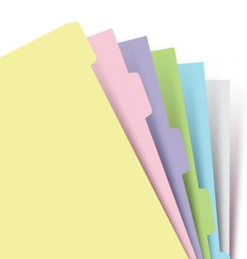 Filofax-organizer-A5-pastel-tabbladen
