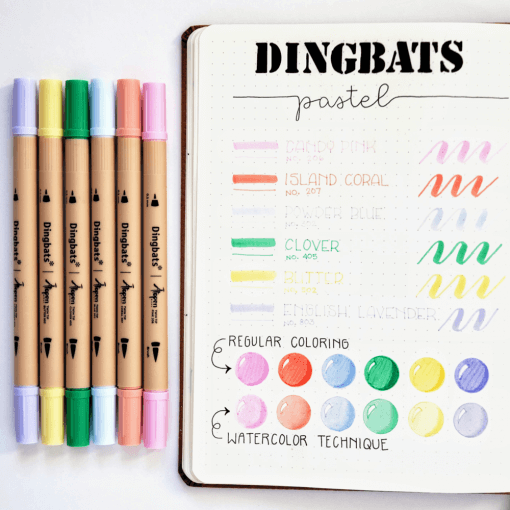 Dingbats* Atopen dual brush pens - pastel 4