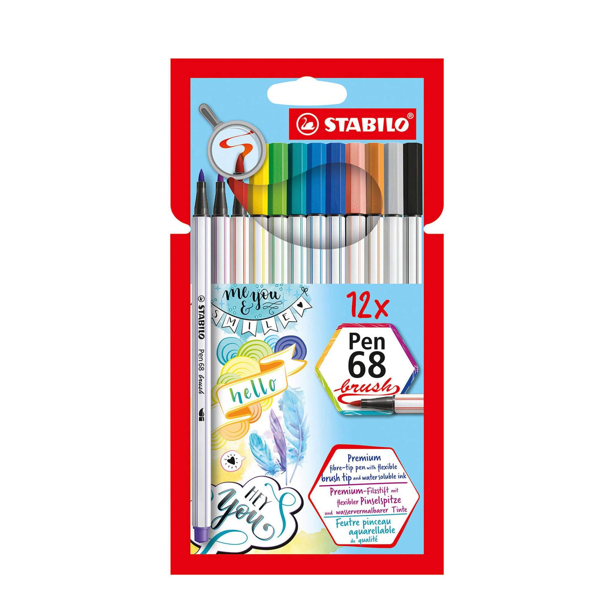 Gemengd genade Dezelfde Stabilo Pen 68 Brush Viltstiften - Etui 12 kleuren | My Lovely Notebook