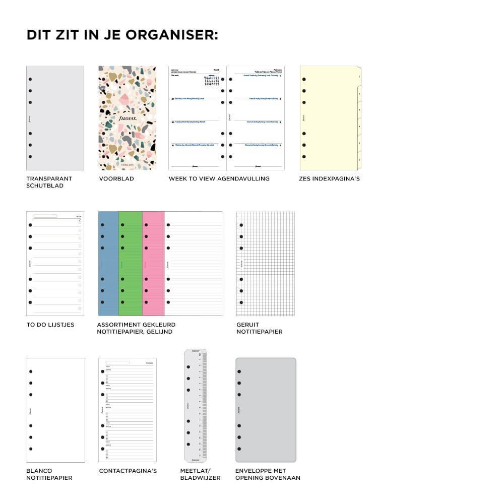 Kantine ZuidAmerika vruchten Filofax organizer Architexture Terrazzo A5 | My Lovely Notebook