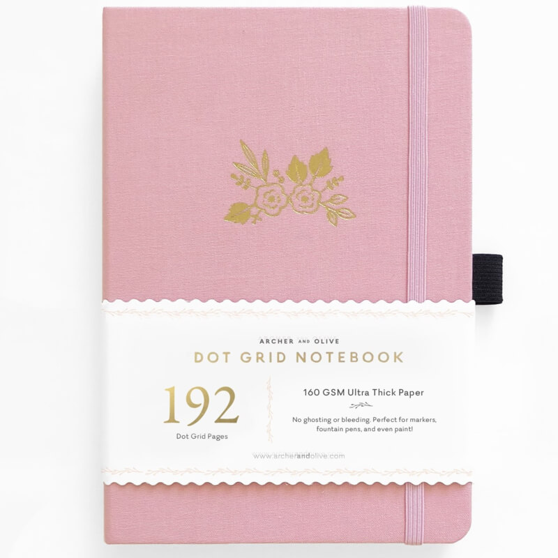 Archer and Olive Notitieboek Dot Grid - Light Pink (192 pagina's)-2