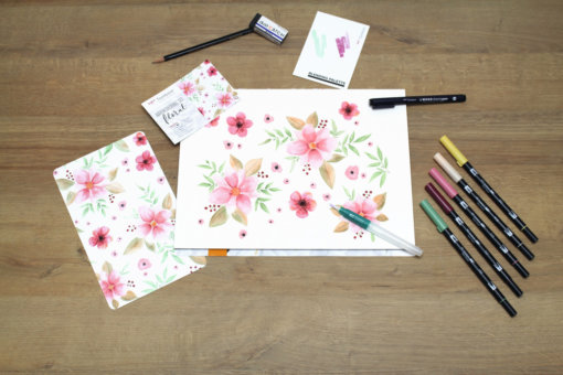 Tombow Watercoloring Set floral