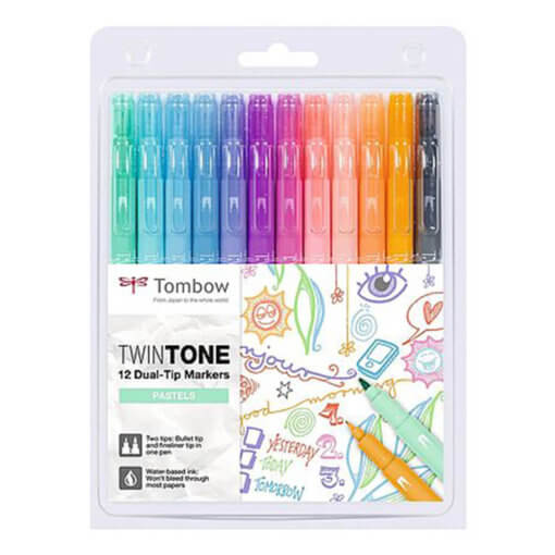 Tombow TwinTone set van 12 Pastel Colors