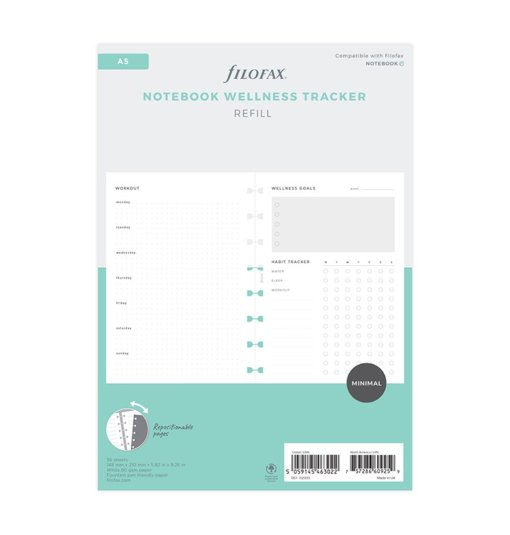 Filofax Notitieboek navulling A5 Wellness Tracker