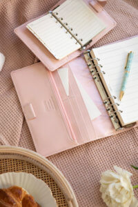 Organizer Filofax Malden A5 Rose - Agenda 2026, Cuir De Buffle Souple, Look Vintage, Coutures Contrastées