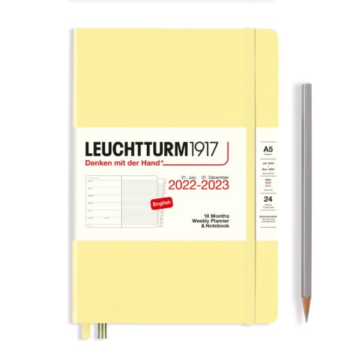 Leuchtturm1917 Weekly Planner & Notebook 18 Months 2022-2023 Vanilla