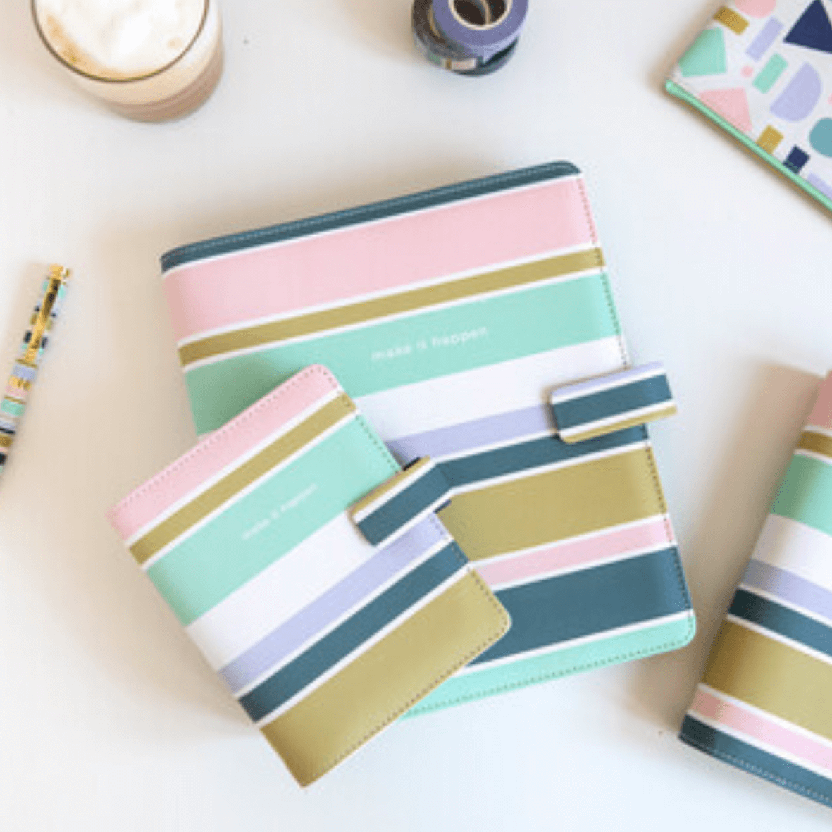 Agenda Filofax Camden Personal - Cuir Vegan Recyclé, Anneaux Amovibles | Organiseur 2026, Format Personal, Couleur Olive