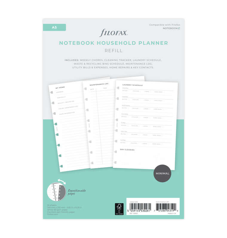 Filofax Notitieboek navulling A5 Household Planner