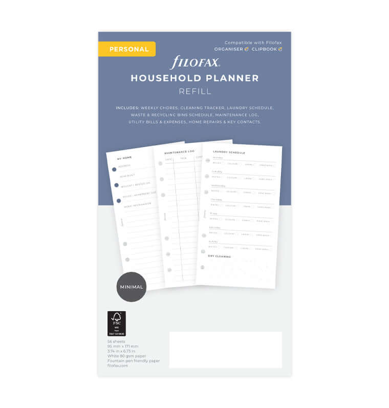 Filofax navulling organizer personal Household Planner