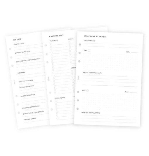Filofax navulling organizer A5 Travel Planner