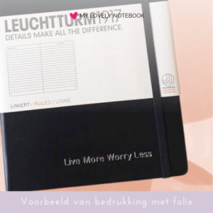 Boekje met naam met foliedruk