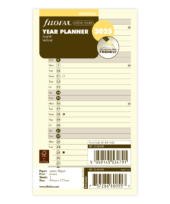 Filofax navulling Personal 2025 Cotton Cream vertical