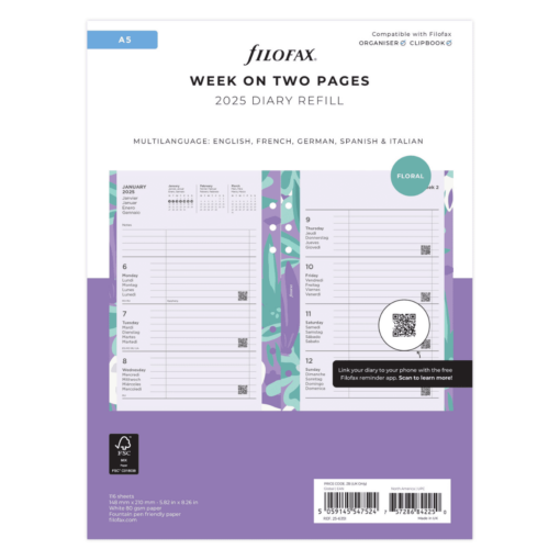 Filofax navulling A5 Floral 2025