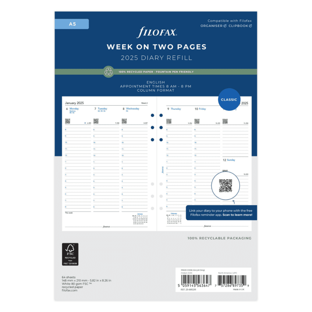 Filofax Personal Garden collectie 2026 week op 2 pagina's - De Groen BV