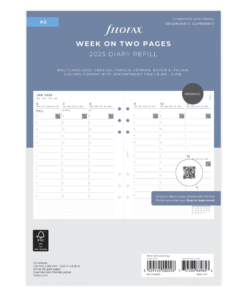 Filofax navulling A5 2025 minimal (lijntjes)