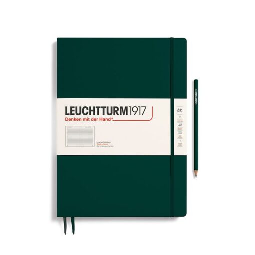 notebook-master-slim-a4-hardcover-123-numbered-pages-forest-green-ruled