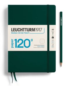 notebook-medium-a5-edition-120-hardcover-203-numbered-pages-forest-green-dotted