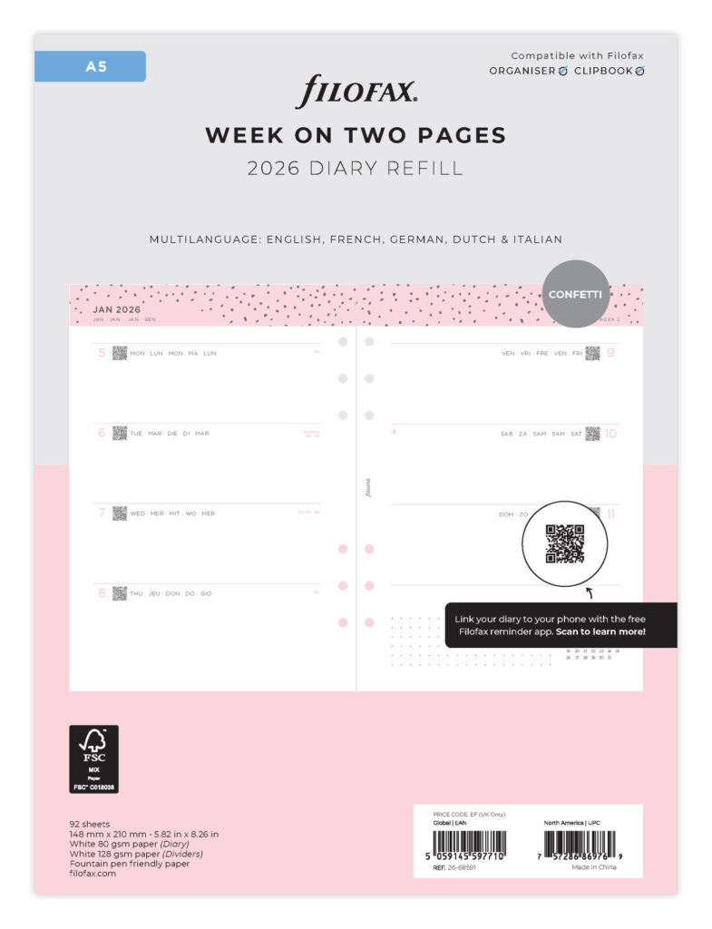 Filofax Organizer Personal Confetti Rose Quartz | Kopen