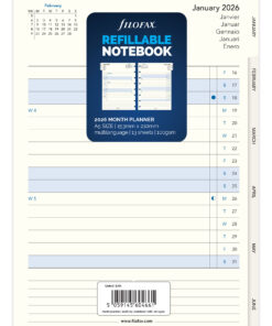 Filofax Month Planner 2026 Refillable Notebook Refill A5 26-15210
